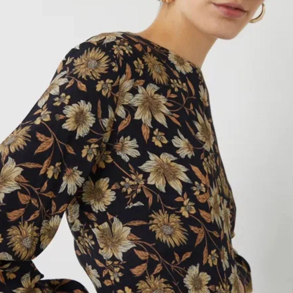 Warehouse Autum Daisy midi long Sleeve Dress - Picture 3 of 7